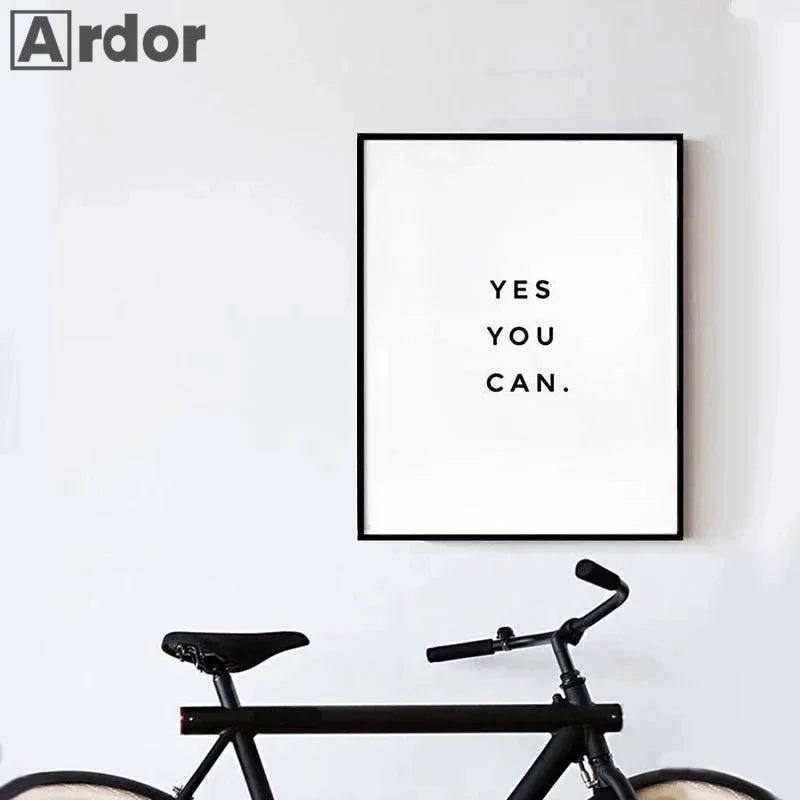 Yes You Can Motivational Phrase Poster And Print Minimalist Quotes Poster Canvas Black White Wall Art Picture Nordic Home Decor Yes You Can Motivational Phrase Poster And Print Minimalist Quotes Poster Canvas Black White Wall Art Picture Nordic Home Decor